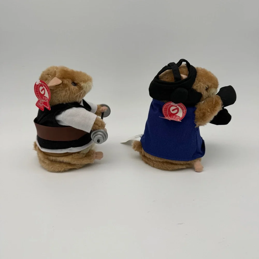 Lot of 2 Gemmy Dancing Hamster Zeke & Sugar Ray Clay Vintage 2002